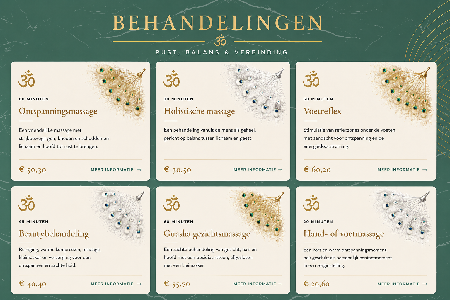Overzicht van behandelingen en tarieven